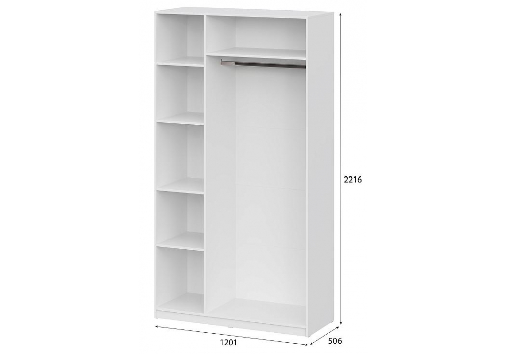 фото шкаф трехстворчатый woodville даиго белый текстурный 593699 | 220svet.ru