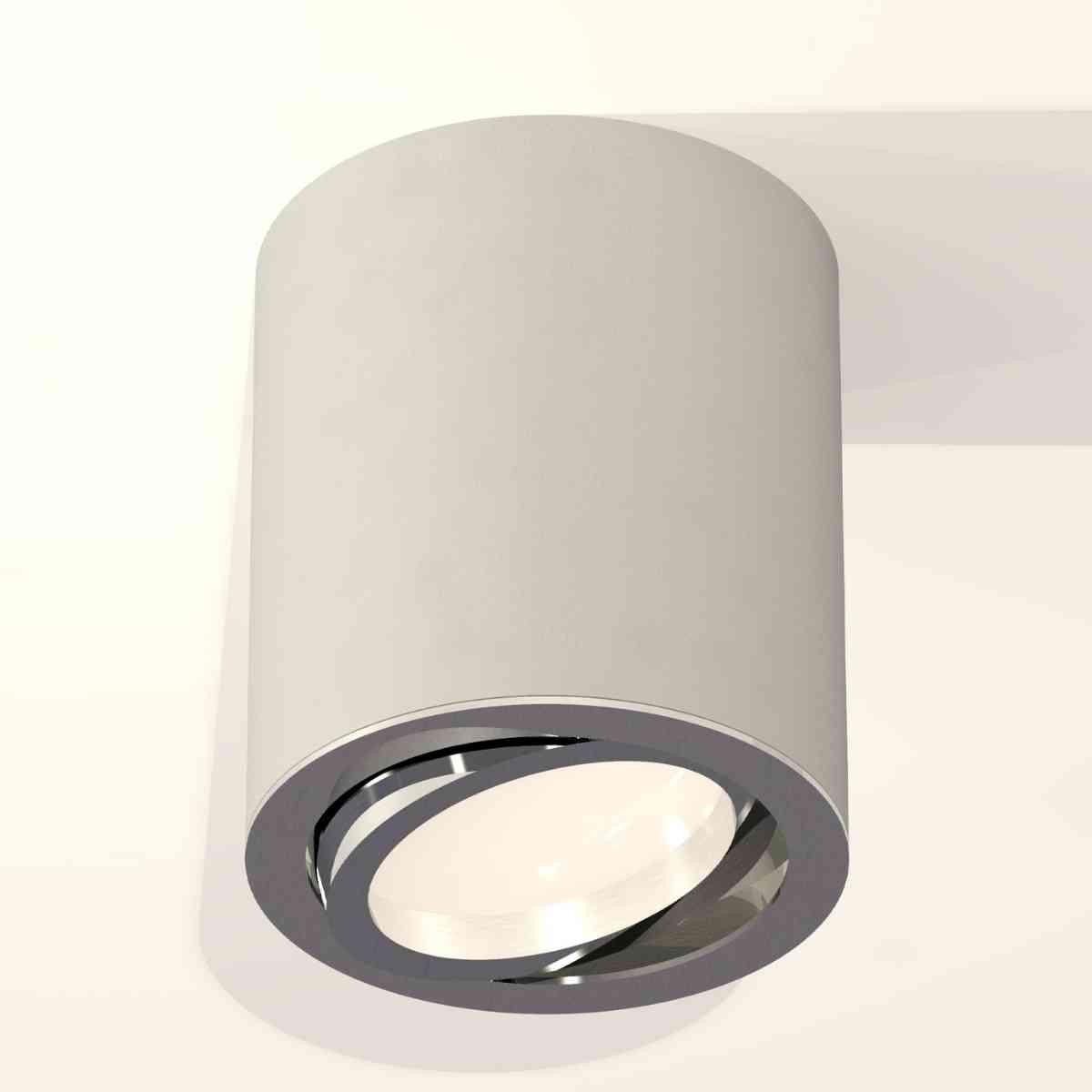 фото комплект накладного светильника ambrella light techno spot xs7423021 sgr/psl серый песок/серебро полированное (c7423, n7003) | 220svet.ru