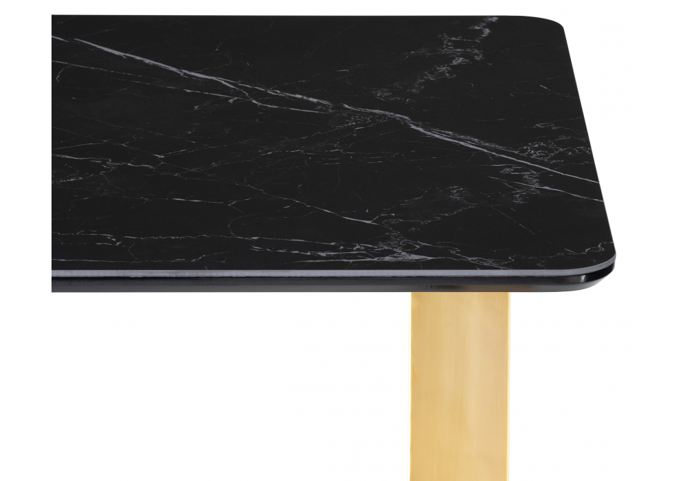 фото керамический стол woodville селена 2 160х90 черный мрамор / золото 606408 | 220svet.ru