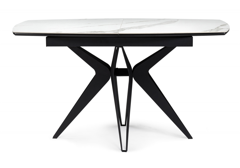 фото керамический стол раскладной woodville риполь 160(205)х89 белый мрамор 625965 | 220svet.ru