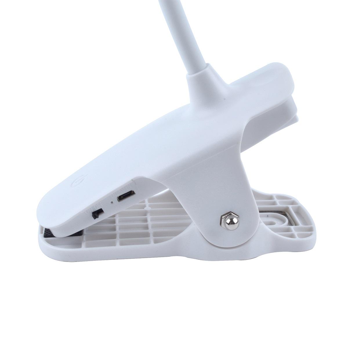 фото настольная лампа на прищепке uniel ulm-d605 4w/3000-6000k/dim white ul-00010742 | 220svet.ru