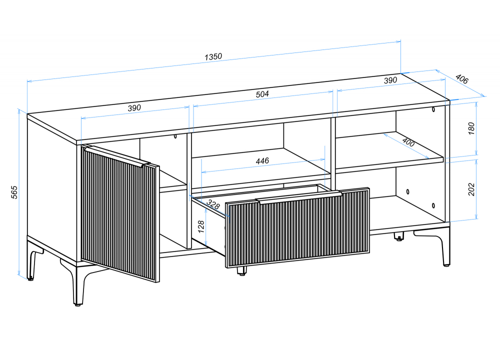 фото тв-тумба woodville иадама графит  601112 | 220svet.ru