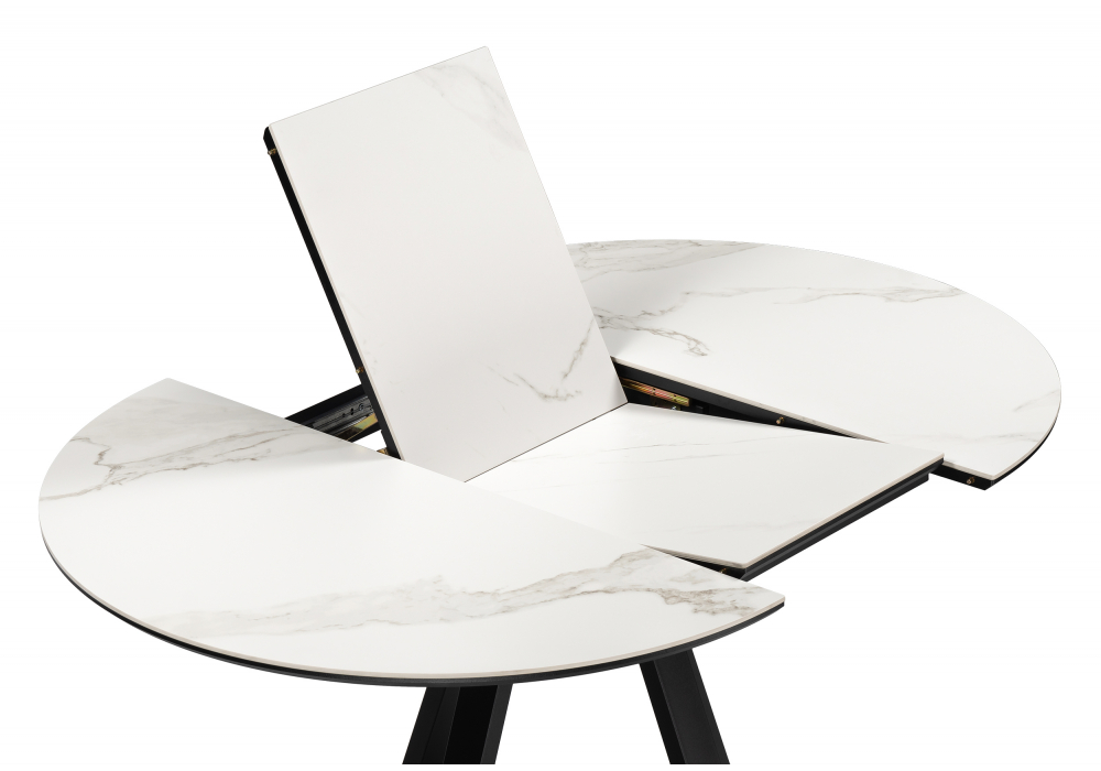 фото керамический стол раскладной woodville нельсон белый / черный 588016 | 220svet.ru