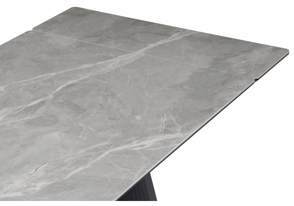 фото керамический стол раскладной woodville вейв 160(220)х89 larka grey 626005 | 220svet.ru