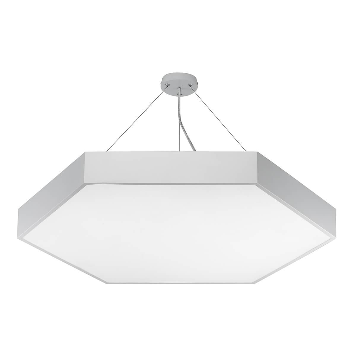 фото подвесной светодиодный cветильник эра hexagon spo-122-w-40k-066 66вт 4000к белый б0050552 | 220svet.ru