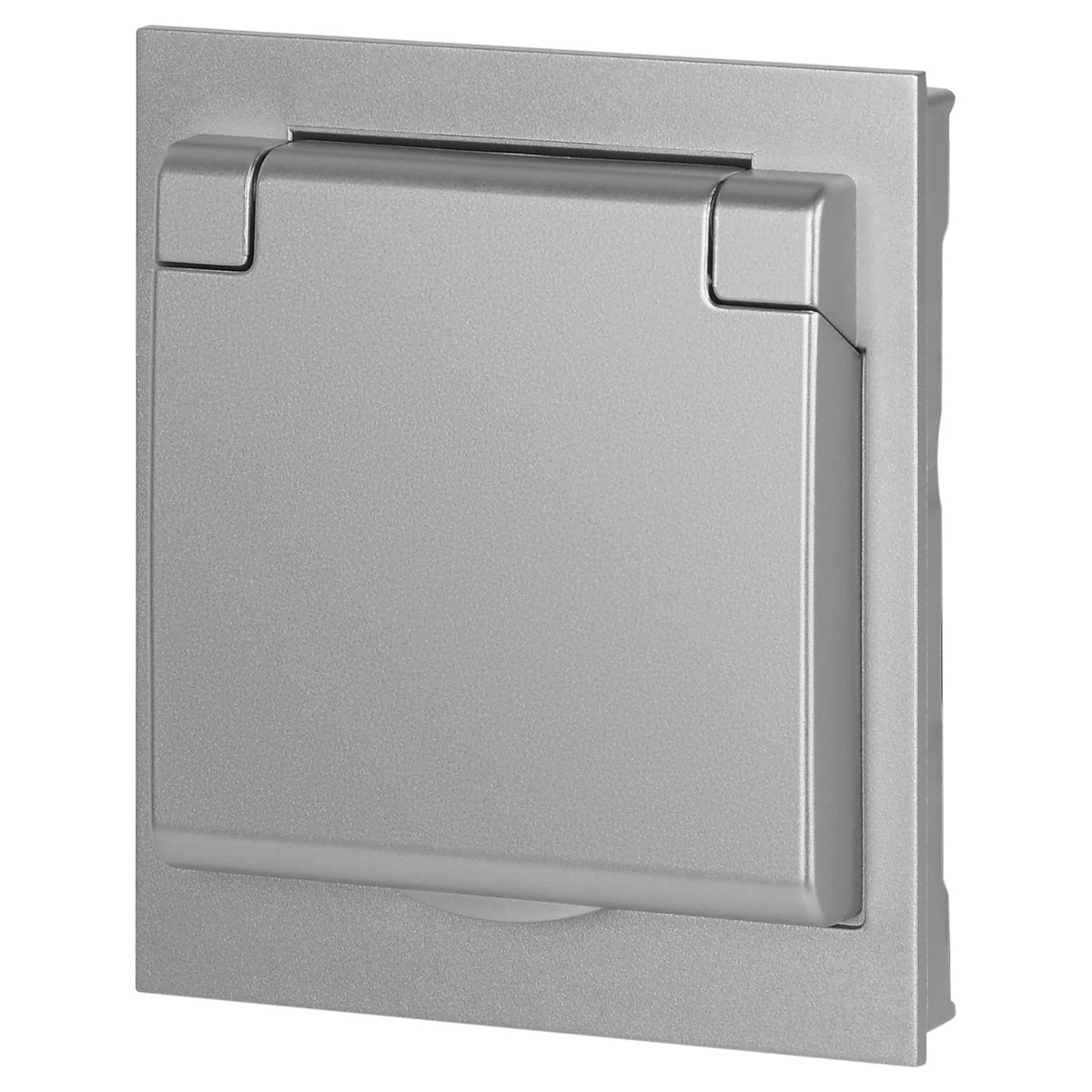 фото розетка эра arktik 16-2103-03 с заземлением 2p+e schuko со шторками с крышкой 16а-250в алюминий б0070436 | 220svet.ru