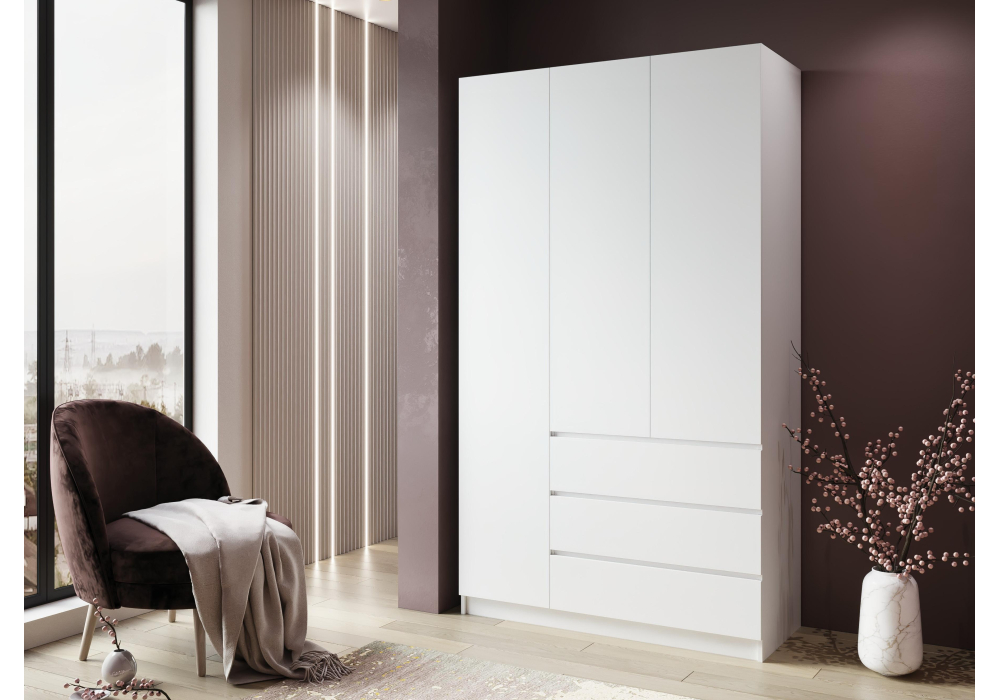 фото шкаф woodville мадера шм 1200 лдсп белый эггер 520907 | 220svet.ru