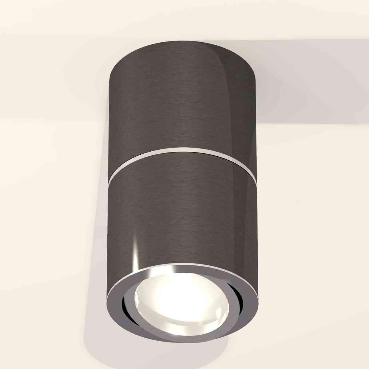фото комплект накладного светильника ambrella light techno spot xs7403040 dch/psl черный хром/серебро полированное (c7403, a2070, c7403, n7003) | 220svet.ru