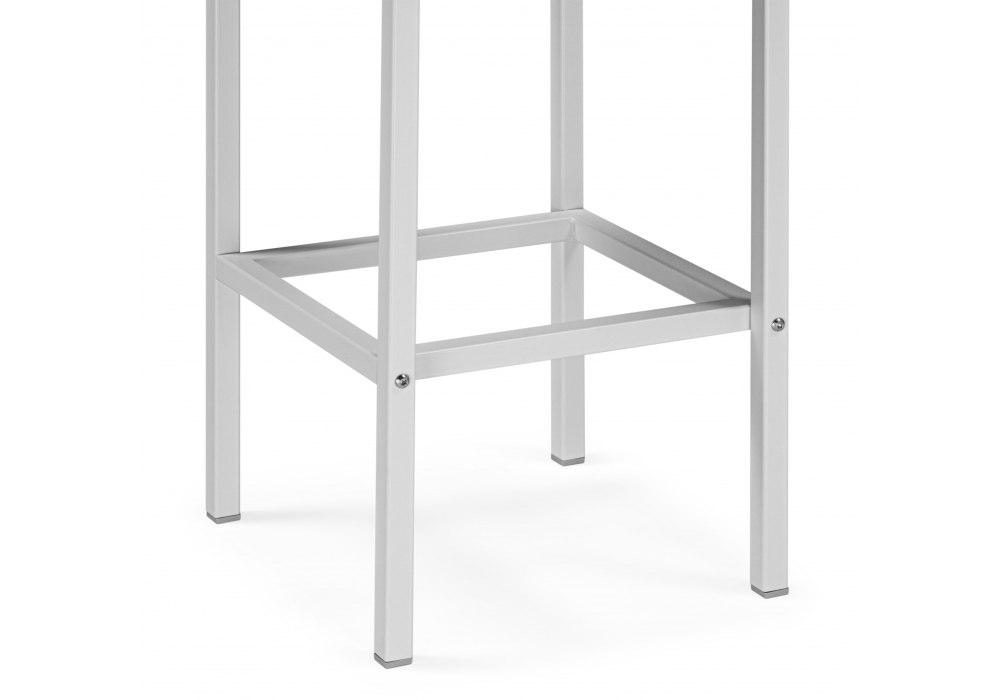 фото барный стул woodville лофт кож.зам. линкольн белый / белый матовый 614937 | 220svet.ru