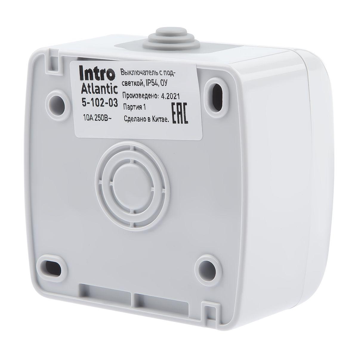 фото выключатель одноклавишный эра 10ax 250v с подсветкой 5-102-03 б0050941 | 220svet.ru