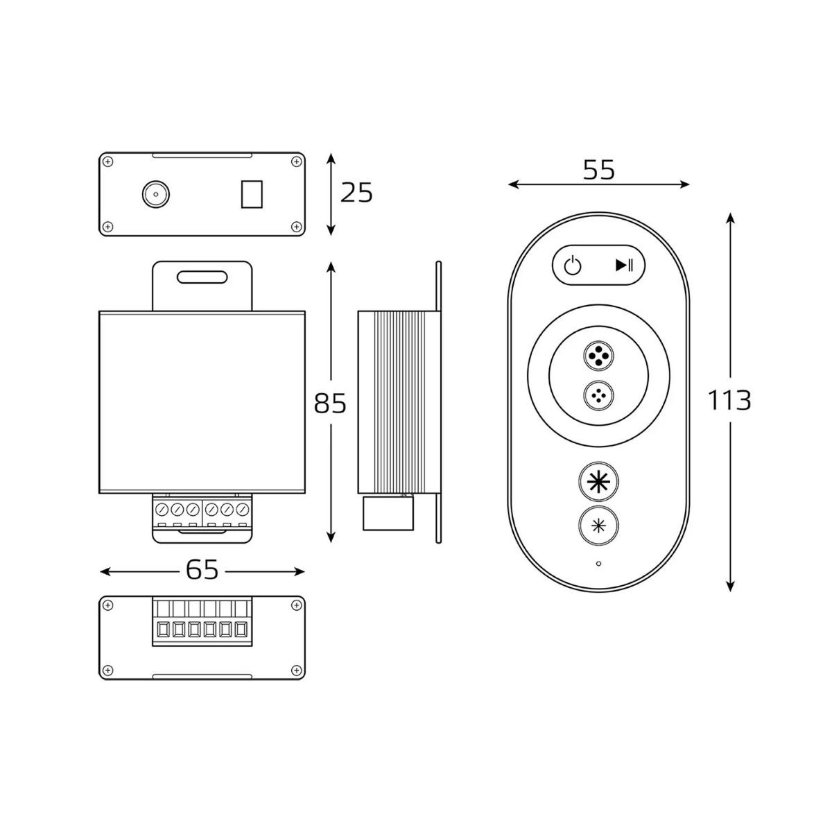 фото контроллер rgb для светодиодной ленты gauss basic led 12v 288w bt622 | 220svet.ru