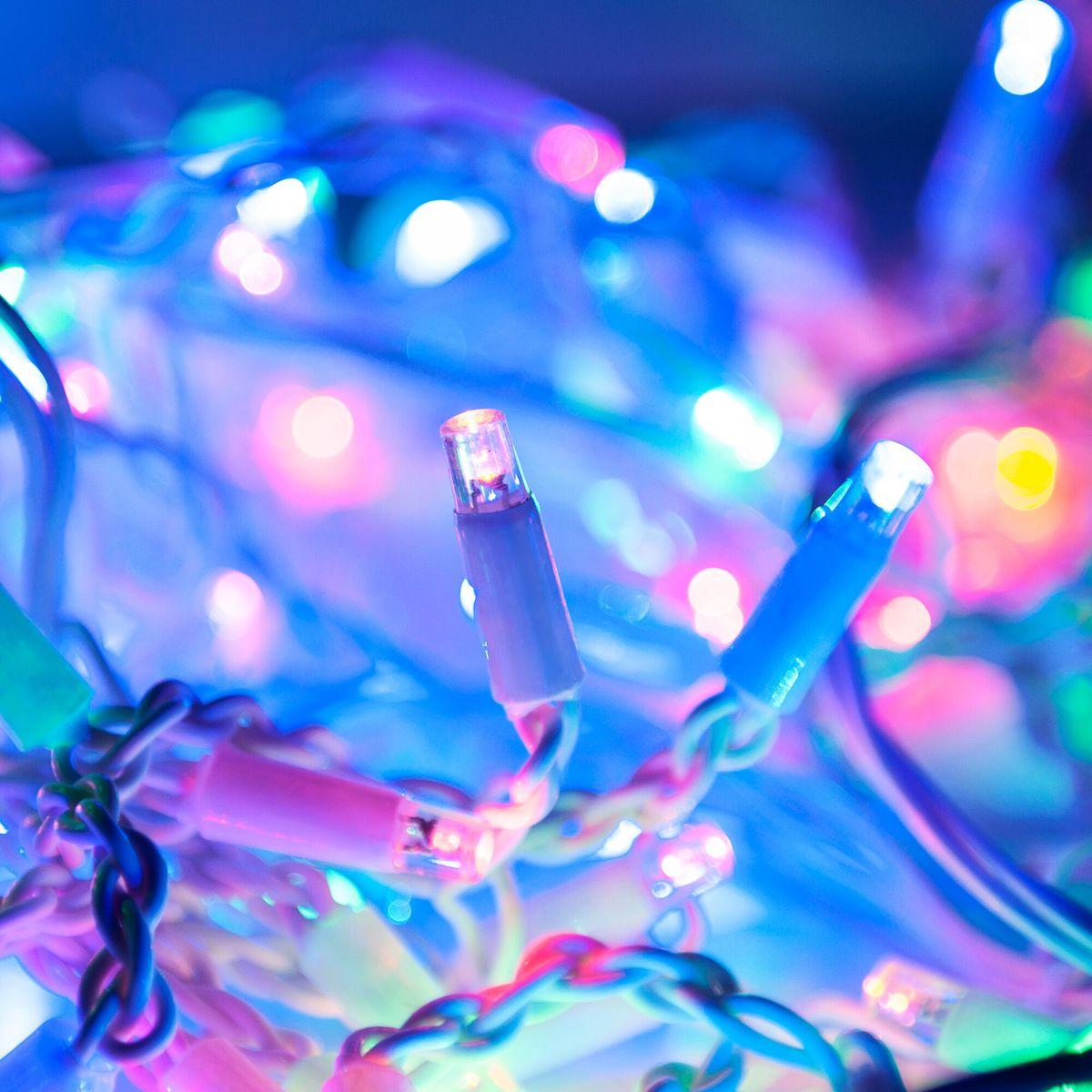 фото уличная светодиодная гирлянда eurosvet 230v 100-101 мульти с эффектом мерцания | 220svet.ru