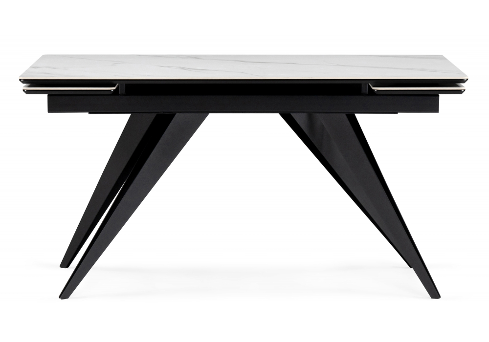 фото керамический стол раскладной woodville дарвин 160(220)х89 белый мрамор 625991 | 220svet.ru