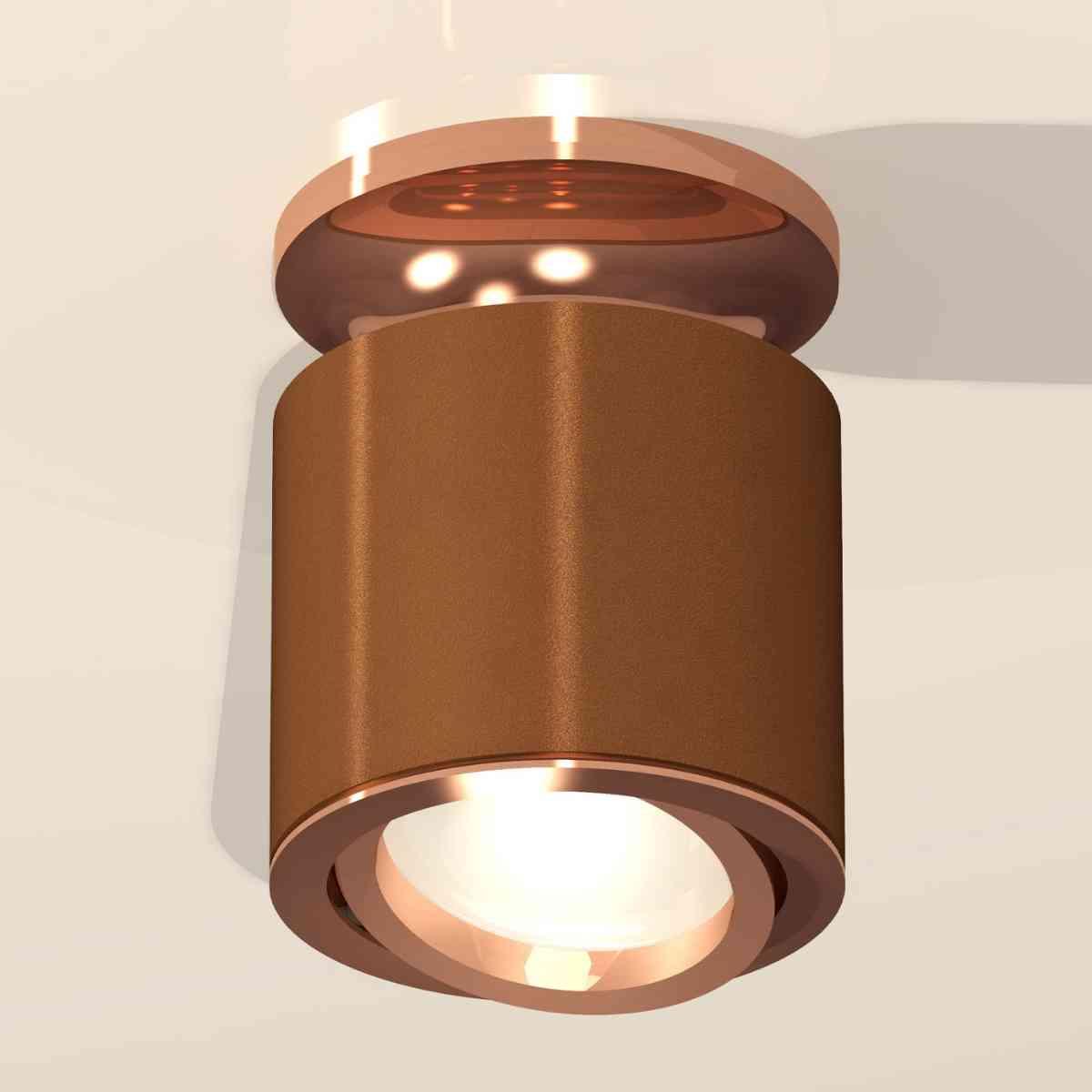 фото комплект накладного светильника ambrella light techno spot xs7404140 scf/ppg кофе песок/золото розовое полированное (n7930, c7404, n7005) | 220svet.ru