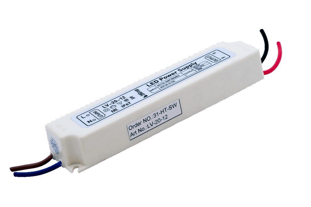 фото блок питания swg 12v 20w ip67 1,6a lv-20-12 000097 | 220svet.ru