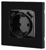 Миниатюра фото розетка эра серия 12 12-4108-06 2p+e 16a-250в со шторками с usb type-a+c 5в-3а чёрный б0067746 | 220svet.ru