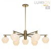 Миниатюра фото потолочная люстра на штанге lumion carmela 8278/9 латунь | 220svet.ru