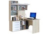 Миниатюра фото компьютерный стол woodville левый дуб сонома / белый 285121 | 220svet.ru
