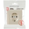 Миниатюра фото розетка эра arktik 16-2101-04 с заземлением 2p+e schuko 16а-250в шампань б0070417 | 220svet.ru