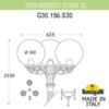 Миниатюра фото садово-парковый фонарь fumagalli gig bisso/g300 3l g30.156.s30.wye27 | 220svet.ru