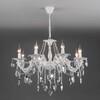 Миниатюра фото подвесная люстра eurosvet 10108/8 белый/прозрачный хрусталь strotskis | 220svet.ru