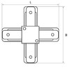Миниатюра фото коннектор трековый однофазный x-образный черный lightstar barra 502147 | 220svet.ru