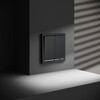 Миниатюра фото выключатель встраиваемый двухклавишный с подсветкой 10а voltum s70 vls020207 (графит) | 220svet.ru