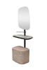 Миниатюра фото зеркало с полкой и пуфом garda decor 58db-23177 | 220svet.ru