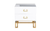 Миниатюра фото тумба 2 ящика белая/золото garda decor kfg085 | 220svet.ru