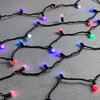 Миниатюра фото гирлянда «шарики» 10м rgb 220b, диаметр шарика 18мм, 100 led, провод черный каучук 2,3мм, ip65 ltc mb100-1-2rgb | 220svet.ru