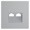Миниатюра фото накладка для розетки компьютерной двойной rj45+rj45 кат.6 voltum s70 vls001416 (серый) | 220svet.ru