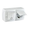 Миниатюра фото выключатель - розетка mono electric octans ip20 двухклавишный - 2к+з с крышкой белый 104-010101-187 | 220svet.ru