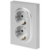 Миниатюра фото розетка эра arktik 16-2105-03 двойная с заземлением 2x2p+e schuko со шторками 16а-250в алюминий б0070456 | 220svet.ru