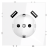 Миниатюра фото розетка встраиваемая с заземлением и защитными шторками, 16а, с usb, a+a voltum s70 vls040401 (белый глянцевы | 220svet.ru