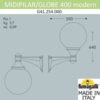 Миниатюра фото светильник уличный настенный fumagalli midipilar/globe 400 modern g41.254.000.lye27 | 220svet.ru