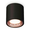 Миниатюра фото комплект накладного светильника ambrella light xs7532025 sbk/ppg черный песок/золото розовое полированное (c7532, n7015) | 220svet.ru