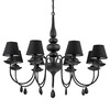 Миниатюра фото подвесная люстра ideal lux blanche sp8 nero | 220svet.ru