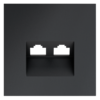 Миниатюра фото накладка для розетки компьютерной двойной rj45+rj45 кат.6 voltum s70 vls001407 (графит) | 220svet.ru