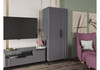 Миниатюра фото шкаф двухстворчатый графит woodville иадама графит софт 619902 | 220svet.ru