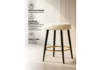Миниатюра фото барный стул woodville plato white fabric 15423 | 220svet.ru