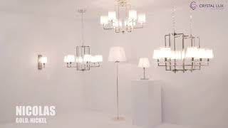 Миниатюра фото бра crystal lux nicolas ap1 nickel/white | 220svet.ru