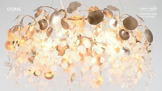 Миниатюра фото подвесная люстра odeon light coins 5104/8a золотистый | 220svet.ru